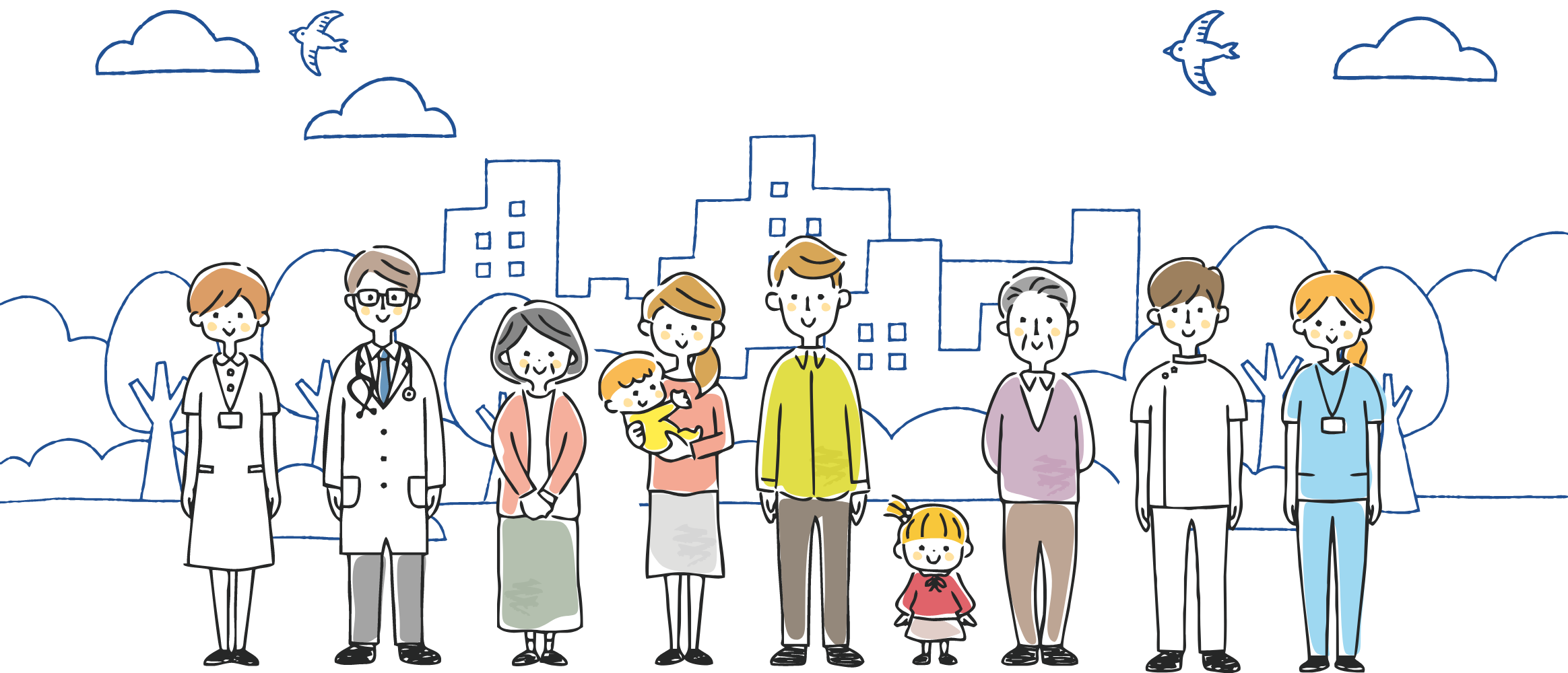 様々な街の人たちのイメージ